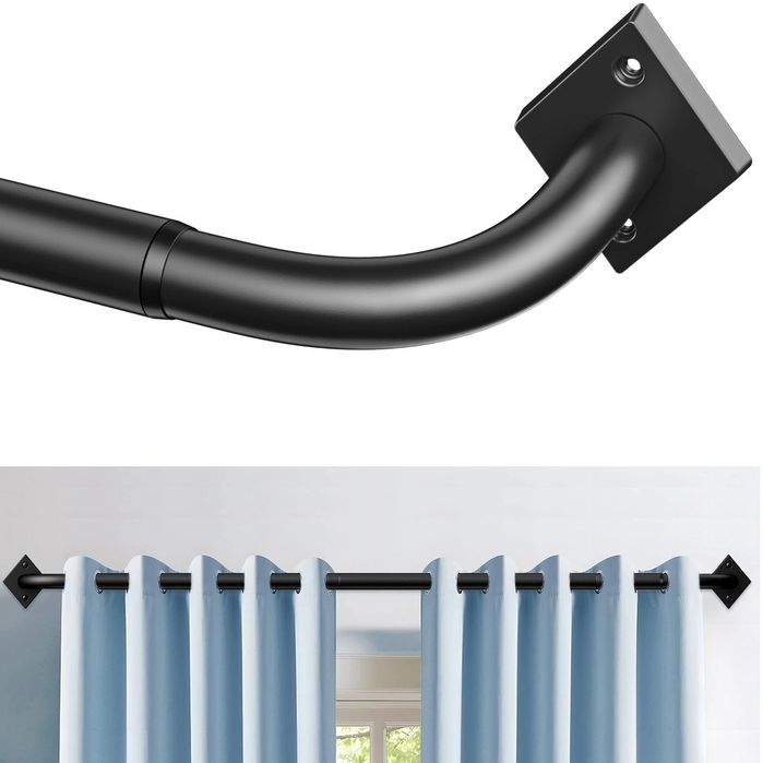 Karnisz -  Czarny nowy rozsuwany