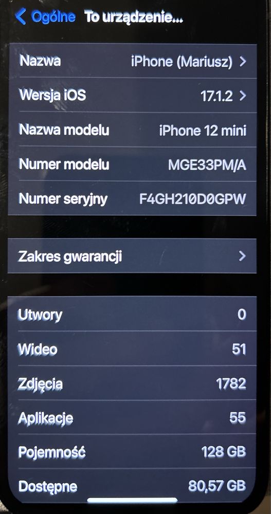 iPhone 12 mini 128 GB czarny