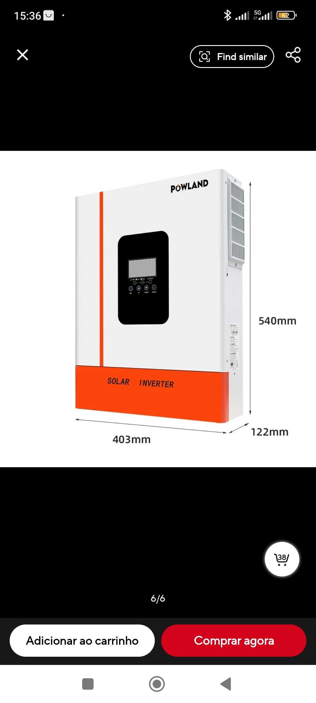 Vendo inversor híbrido sistema solar 11Kw 48v