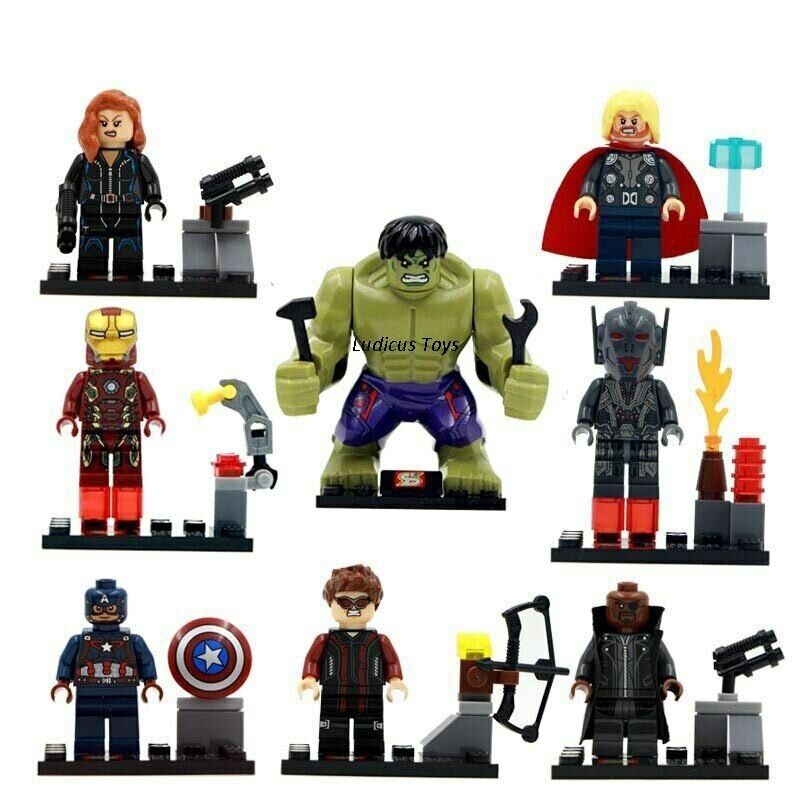 Brinquedo Crianças 8 Super Heróis lego Vingadores Avengers Marvel