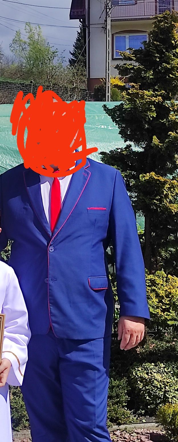 Męski niebieski garnitur, slim - szyty na miarę