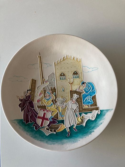Prato italiano, cerâmica, 30 cms. Séc XX sem defeitos