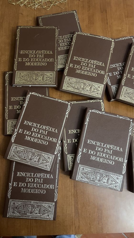 Conjunto de Enciclopédias antigas com detalhes