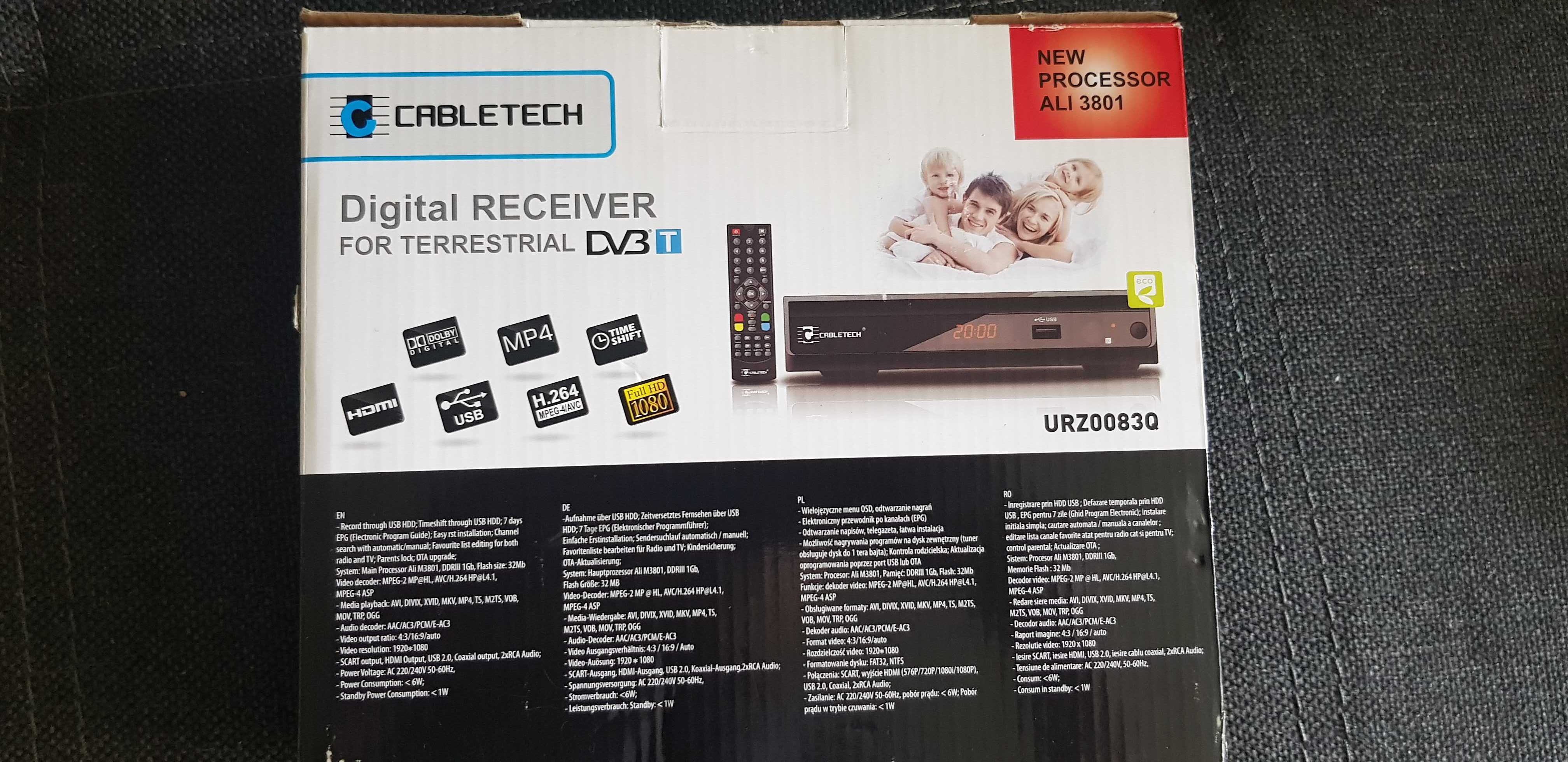 Dekoder Telewizyjny Cabletech z pilotem
