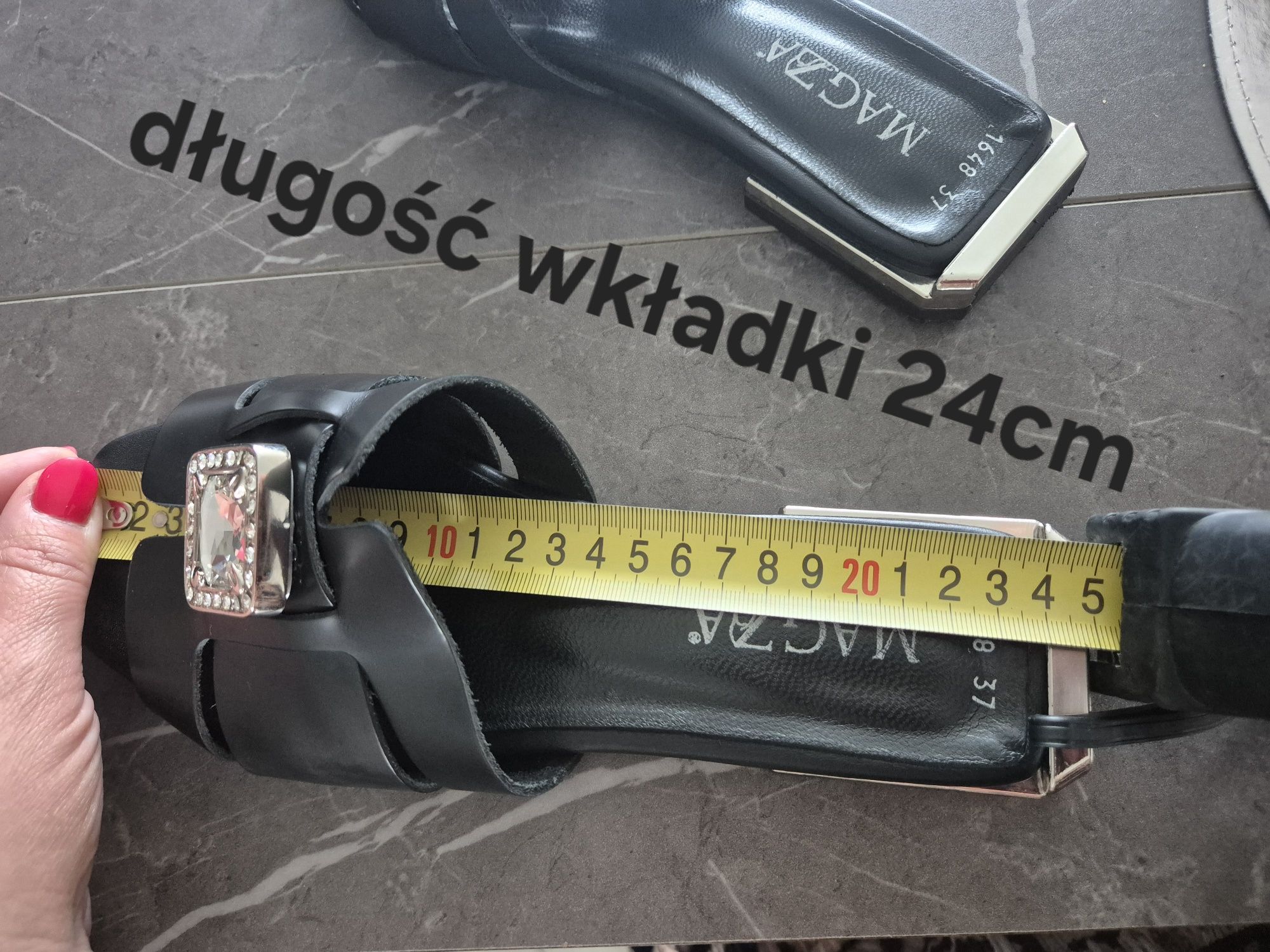 Klapki MAGZA rozm. 37 skóra naturalna