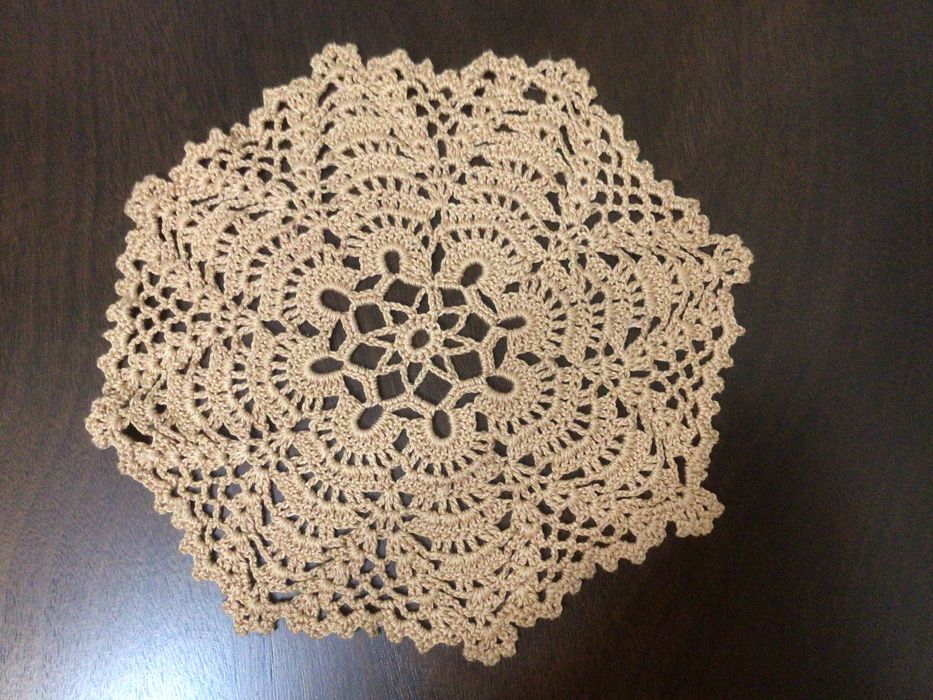 Салфетки вязаные крючком ручная работа 100% котон винтаж белые бежевые