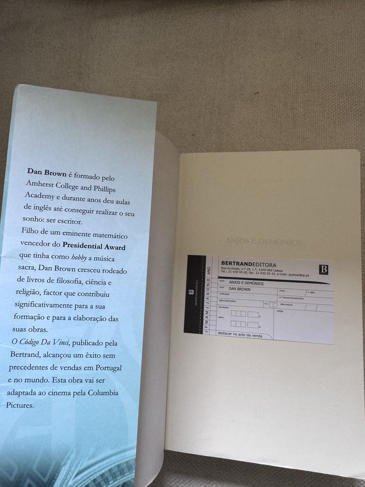Livro Anjos e Demónios