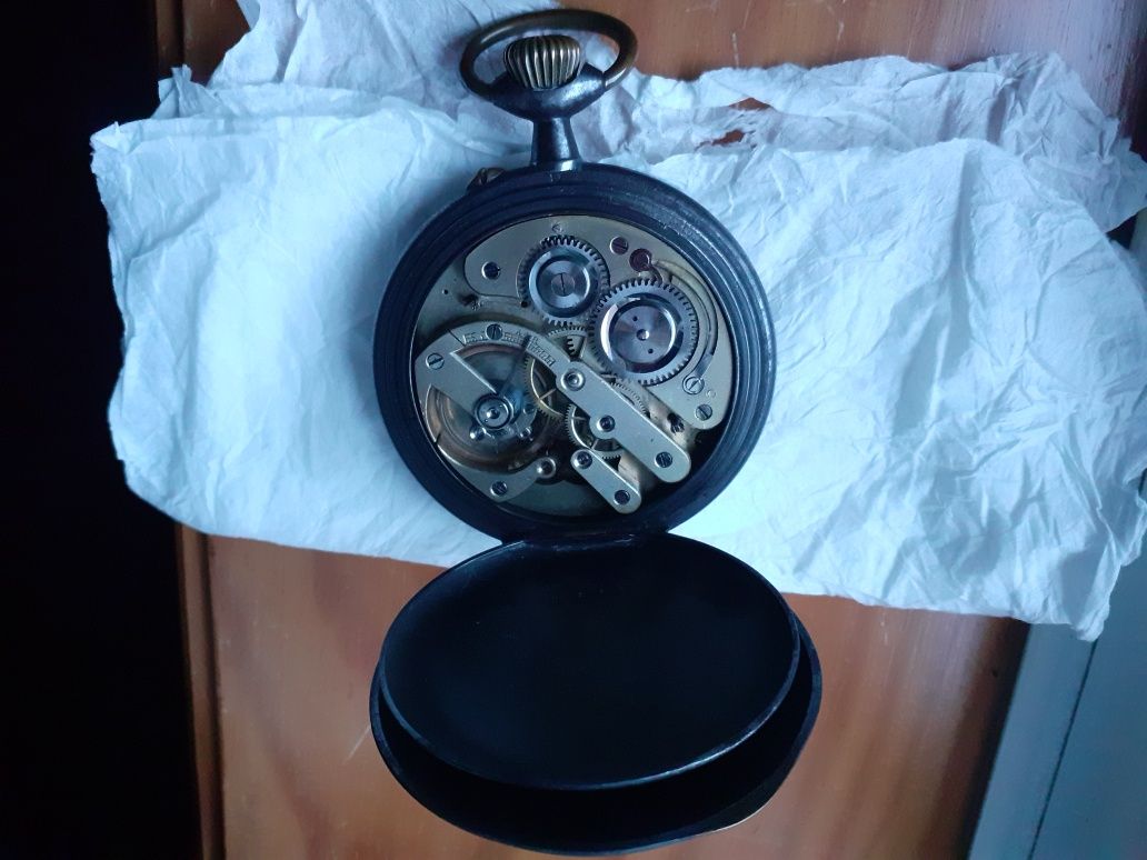 Relógio de bolso antigo impecável, diâmetro 50mm