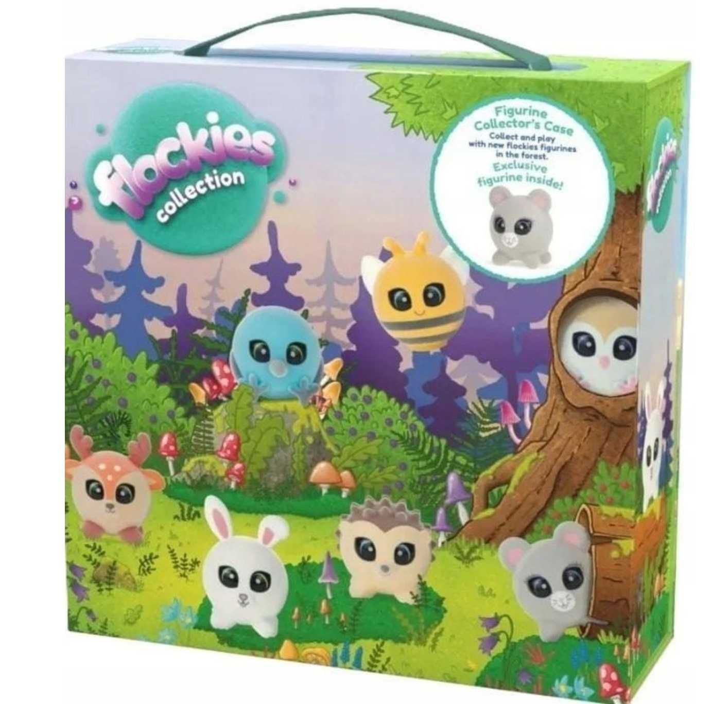 FLOCKIES seria 4 na leśnej polanie walizka DOMEK + figurka MYSZ