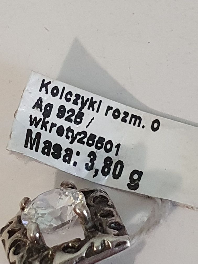 Srebrny naszyjnik, srebrne kolczyki, komplet, z cyrkoniami