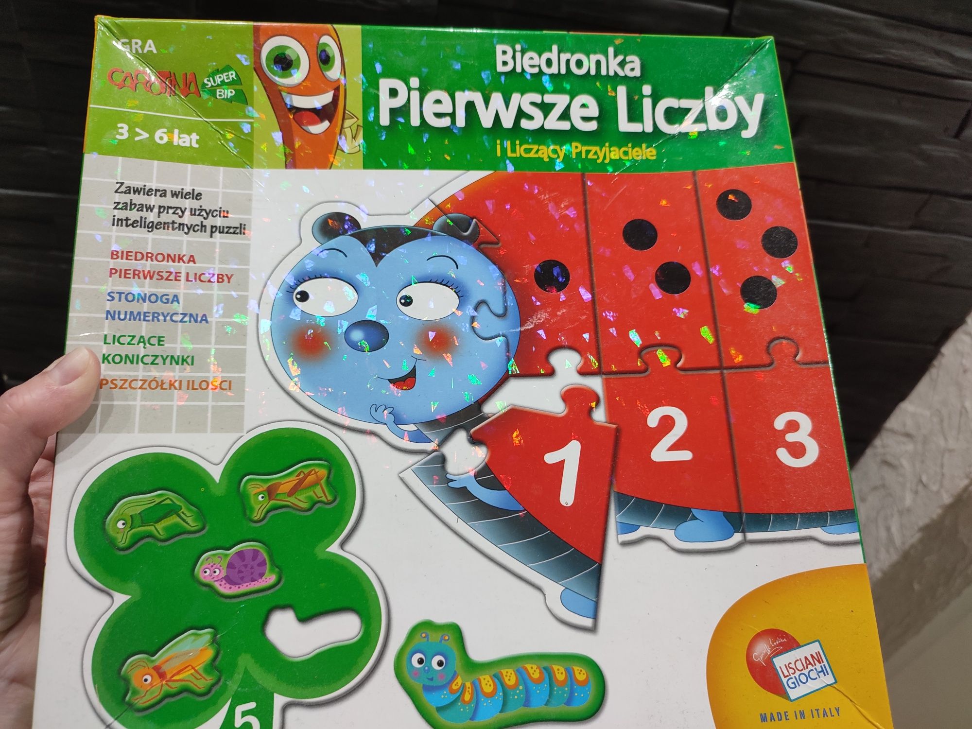 Pierwsze liczby Lisciani nauka liczenia gra edukacyjna puzzle cyfry