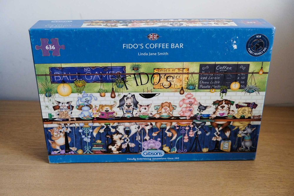 Puzzle Gibsons, Fido's Coffee Bar 636 el komplet , NOWY Worek Psy
