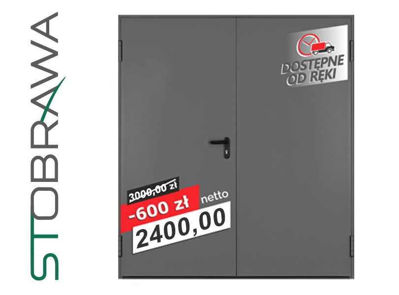 Drzwi techniczne stalowe dwuskrzydłowe 180