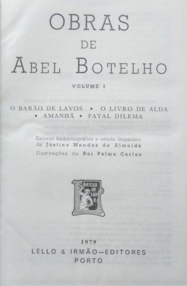 Abel Botelho - obra completa - Lello - 2 livros encadernados em pele