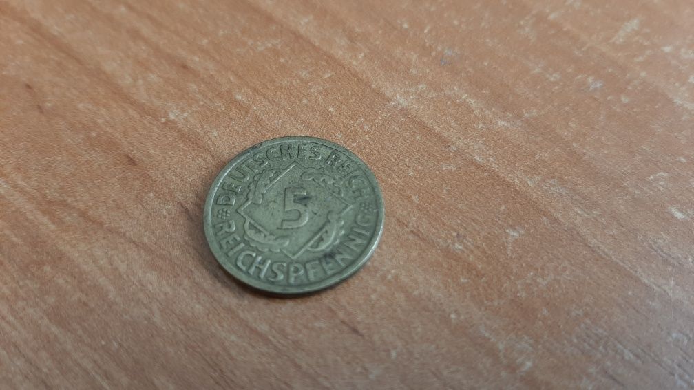 Moneta 5 Reichspfennig 1925r A/stan BDB