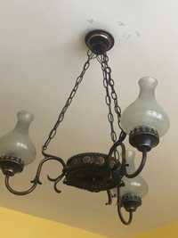 PRL lampa „loftowa” metalowa sufitowa