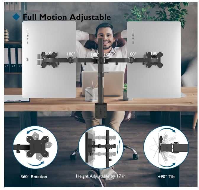 Uchwyt na 2 monitory 13-27'' BONTEC