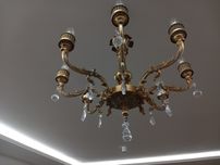 Przepiękny antyczny żyrandol mosiężny lampa wisząca 8 ramienny