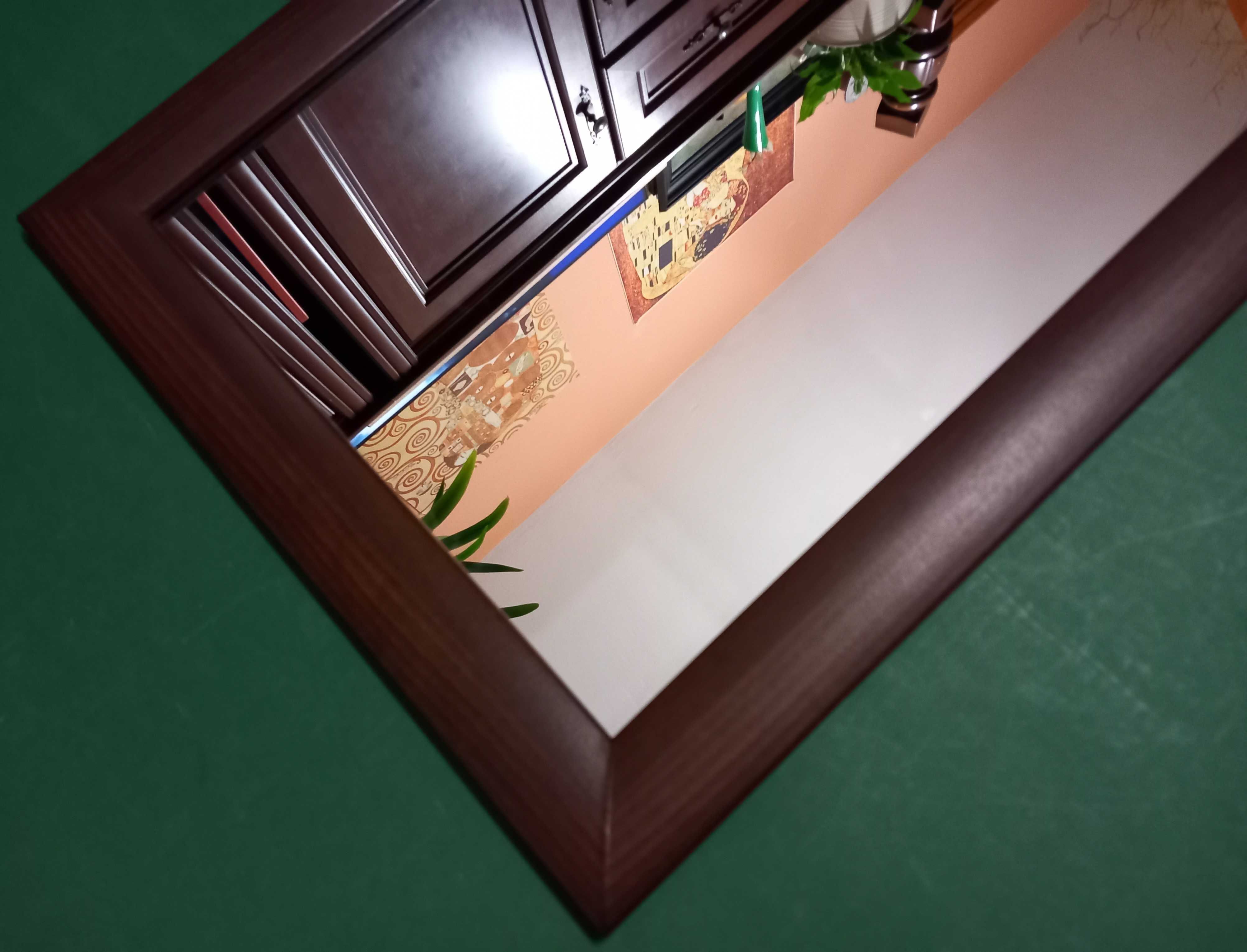 Lustro wiszące rama MDF heban 82x45cm pionowe