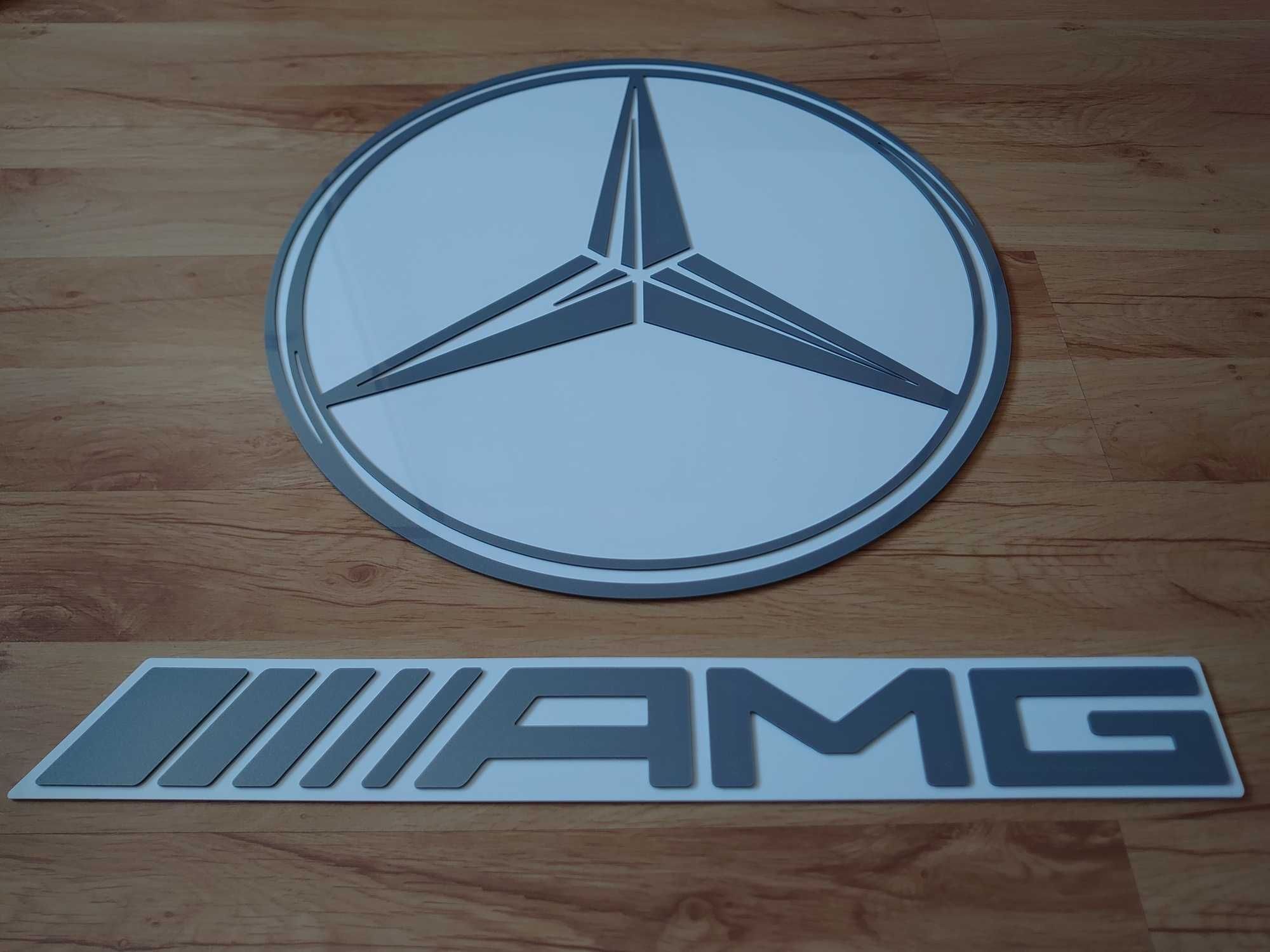 Logo Mercedes na ścianę do domu garażu prezent dla męża chłopaka