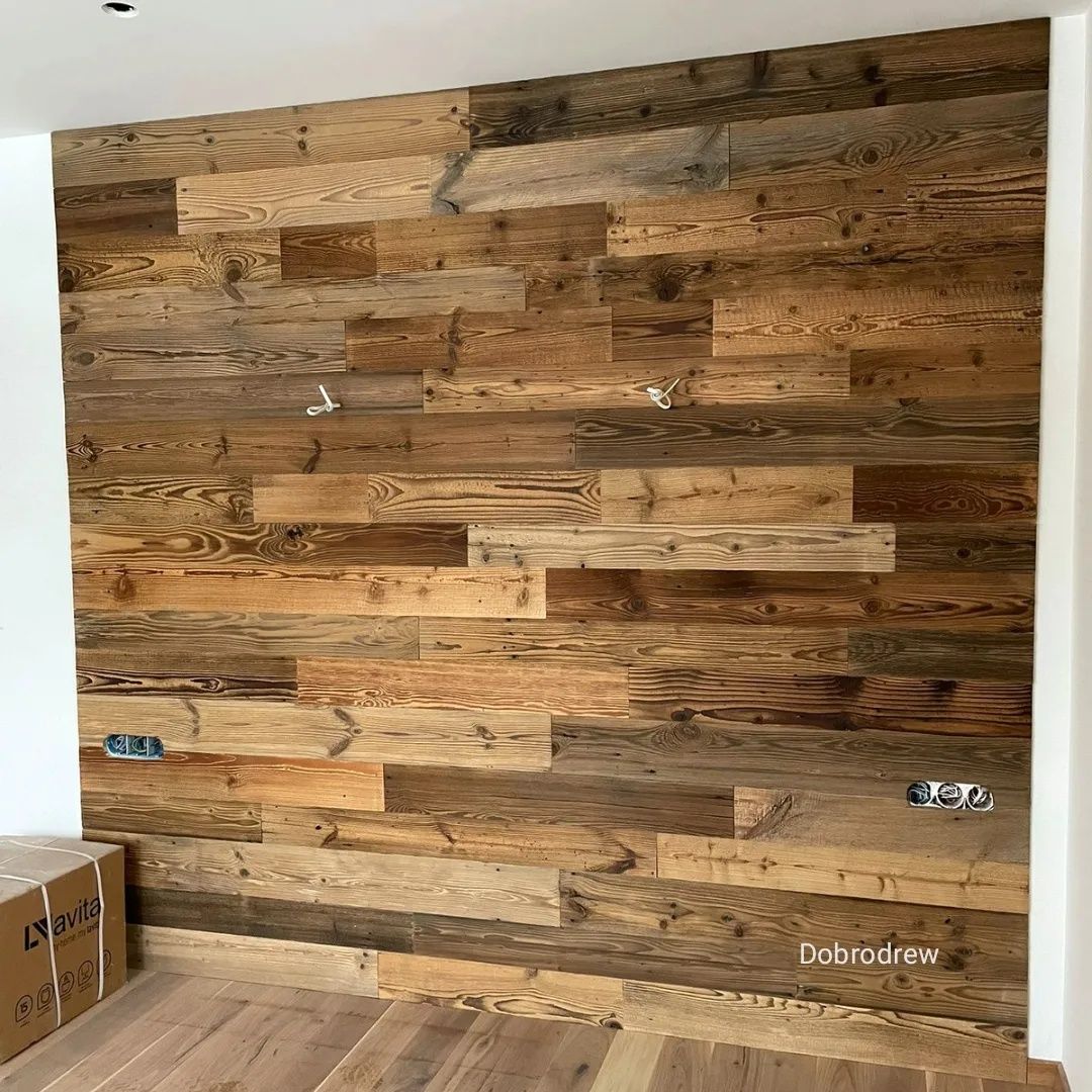 piękne stare drewno deski na ścianę sufit lamele panele styl farmhouse