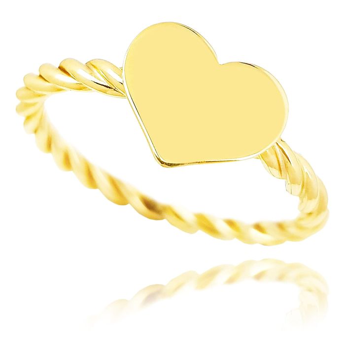 Złoty pierścionek z serduszkiem