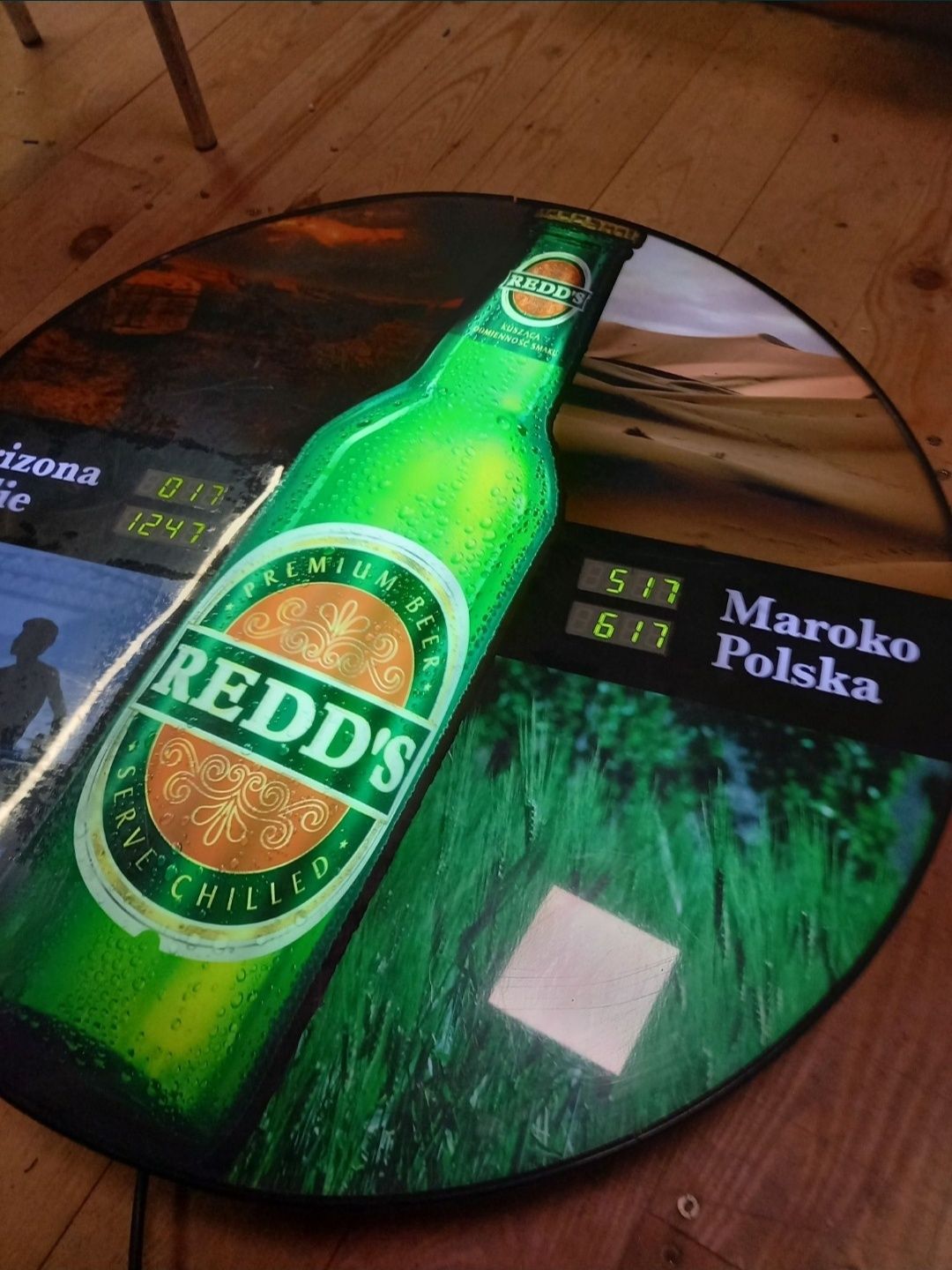 Plafon NEON zegar reklama piwa LED4tryby iluminacji pub garaż