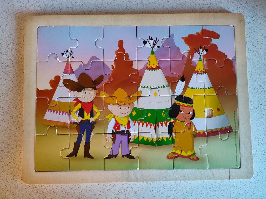 Drewniane puzzle, układanka, Bolek i Lolek, 24 elementy