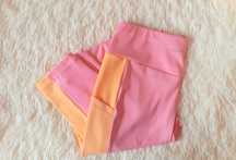 Różowo-pomarańczowe legginsy sportowe Cardio Bunny