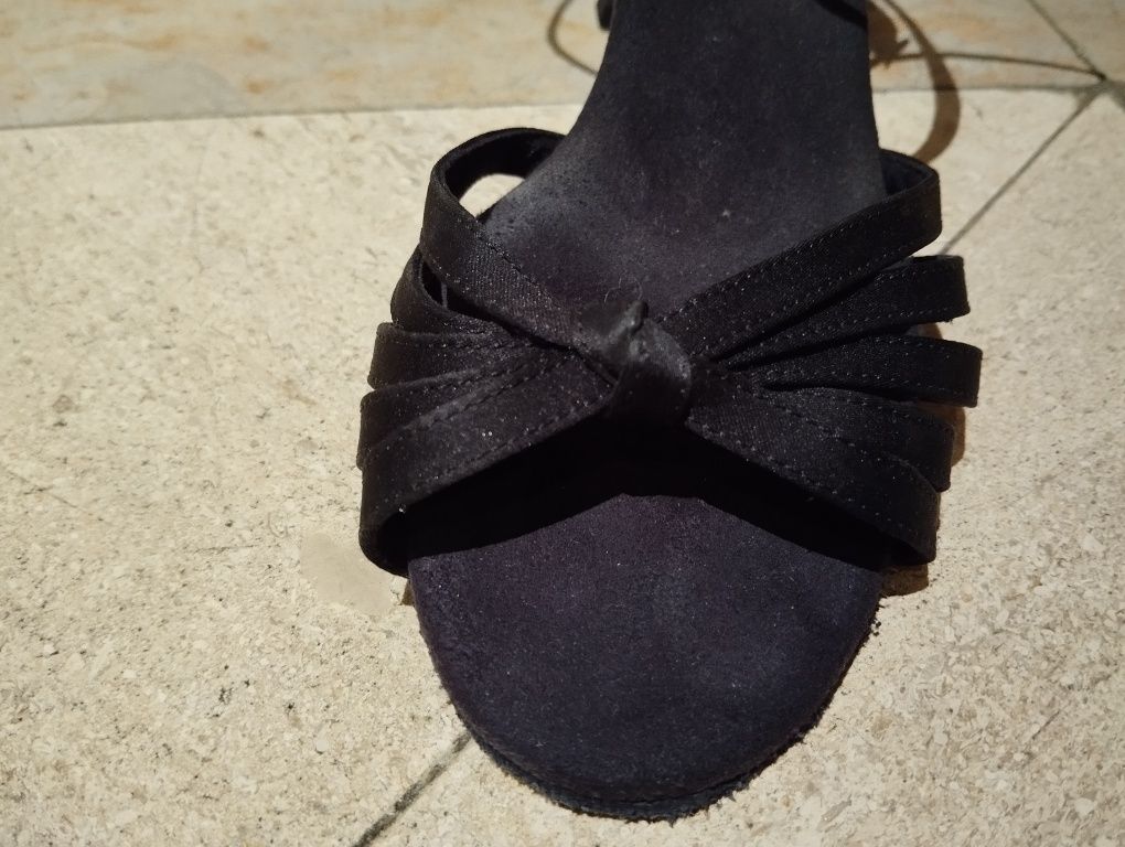 Sandálias de dança em cetim preto, n° 40