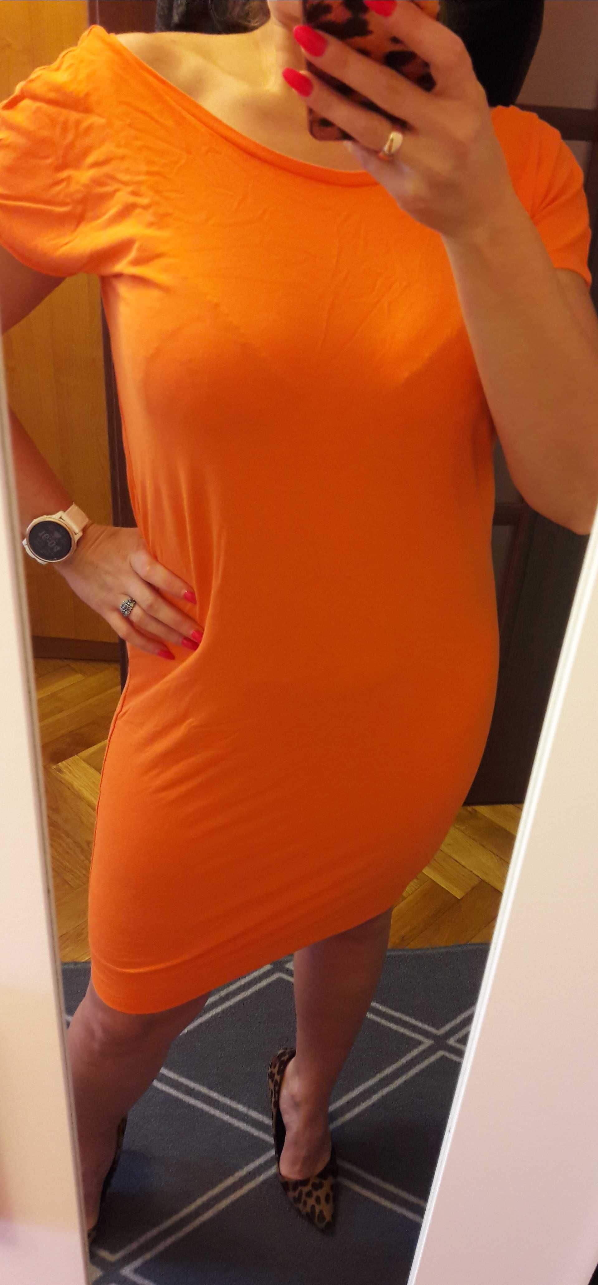 Wyszczuplająca Neonowa Sukienka orange Solar S