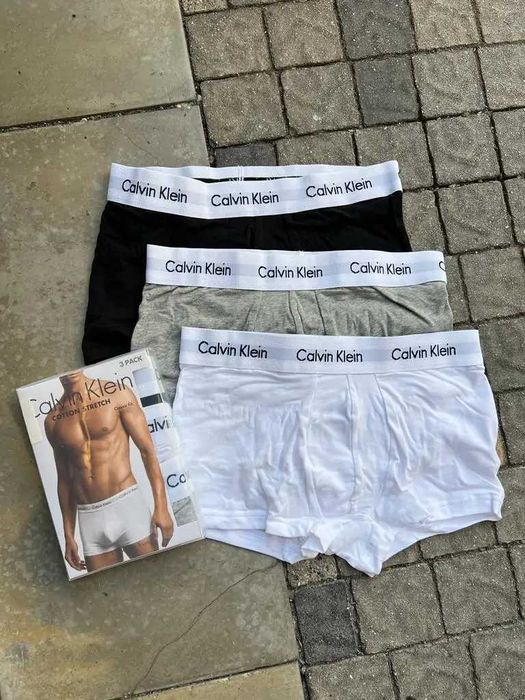ОРИГінал труси боксери Calvin Klein набір 3 шт чорні, білі, сірі M, L