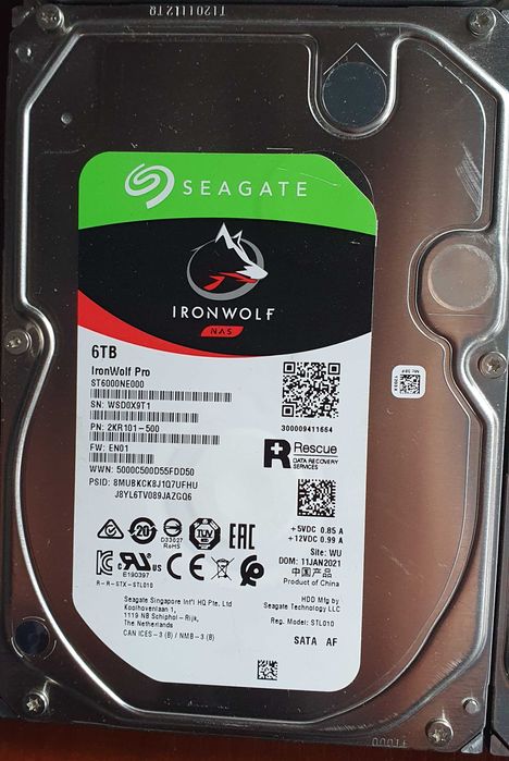 HDD SATA 6 TB Seagate IronWolf Pro NAS 7200 rpm 256 MB ST6000NE000