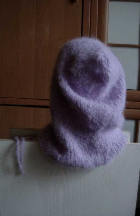 liliowy kaptur fluffy balaclava z alpaki