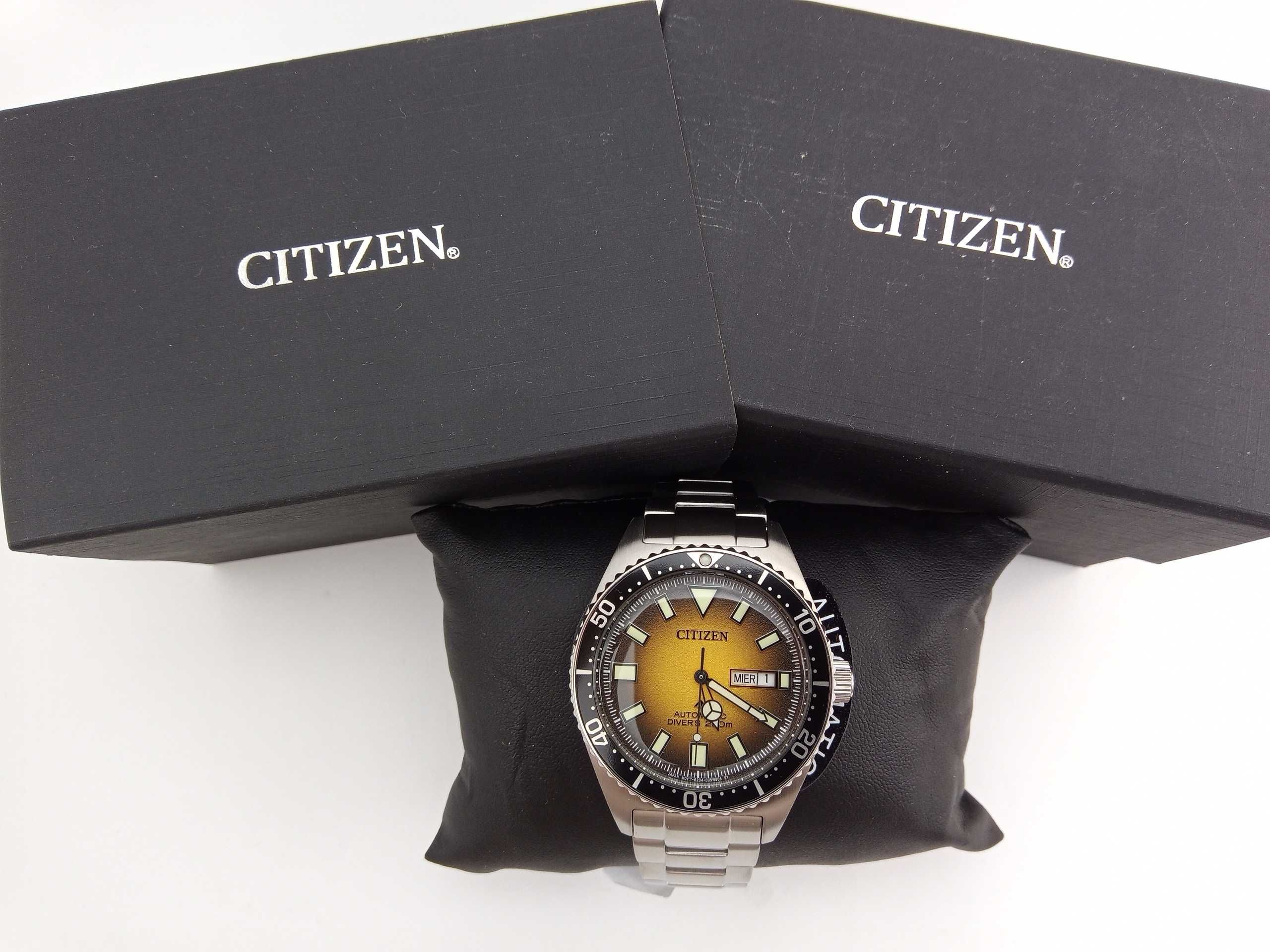 Японские мужские дайверские часы Citizen NY0120-52X механика 21 камень