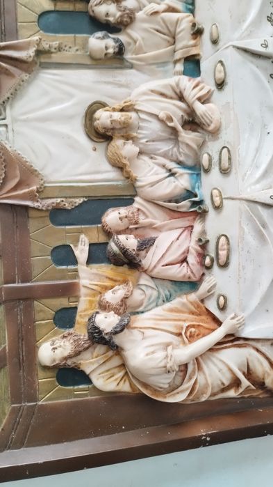 Quadro sagrada família ceia de Jesus e os apóstolos