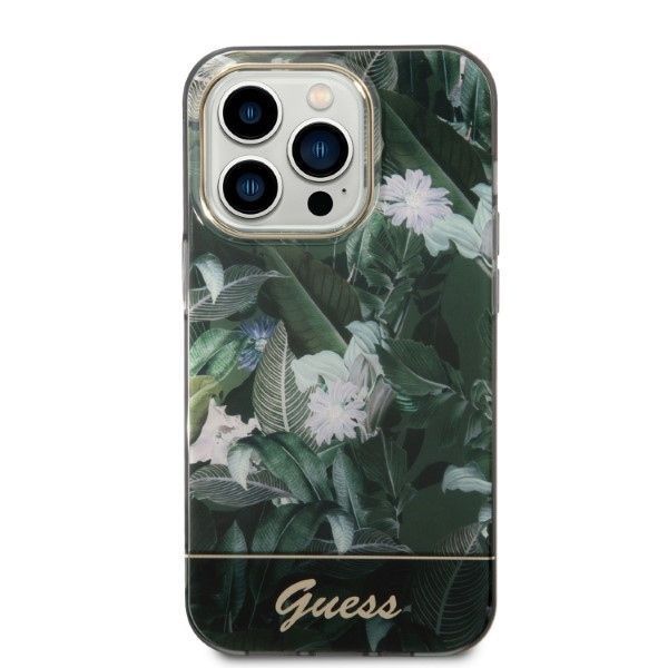 Etui Guess Jungle Collection dla iPhone 14 Pro 6,1" - Zielony Hardcase