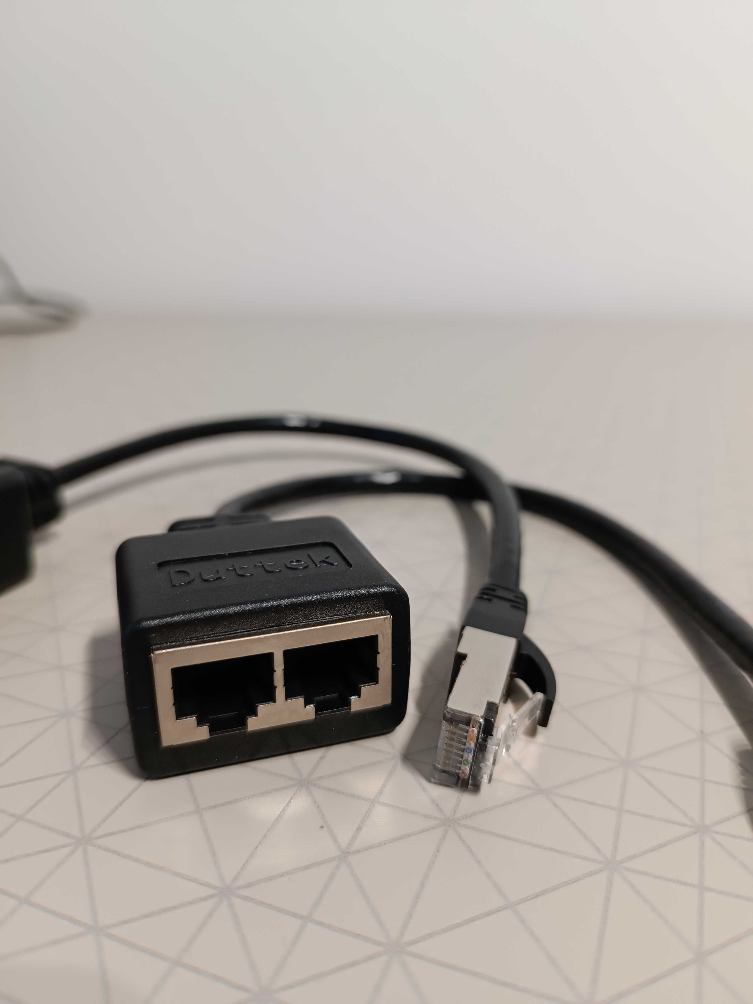 podwójny adapter RJ45 męski na żeński (15 cm)