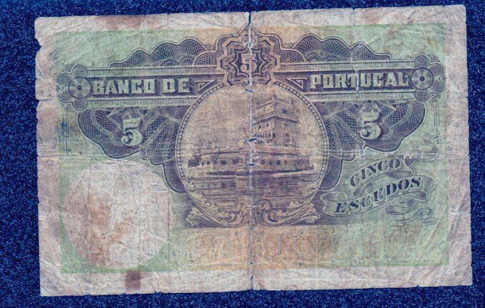 Nota 5 Escudos 1923 Portugal