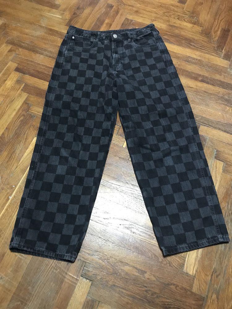 H&M Baggy Checkered Rap Pants | 32 size | широкі джинси реп пентс