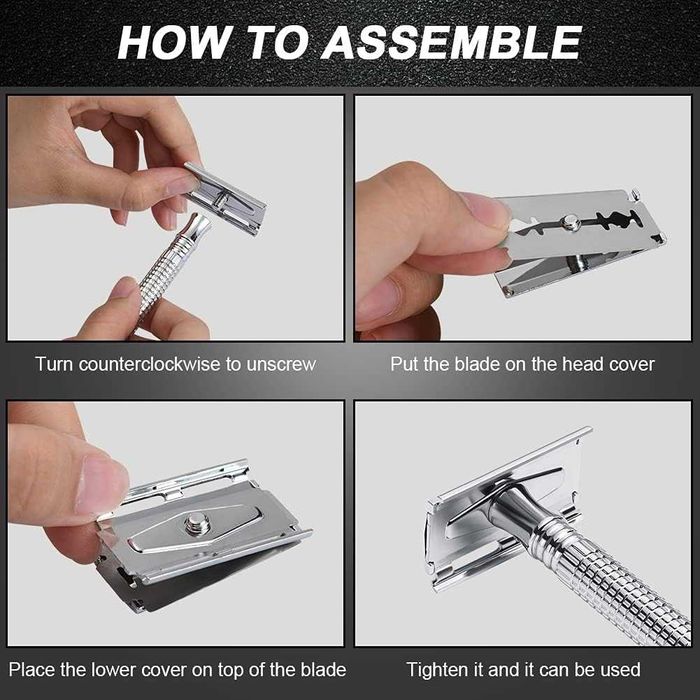 Maszynka do golenia męska Safety Razor stal nierdzewna + 10 ostrzy
