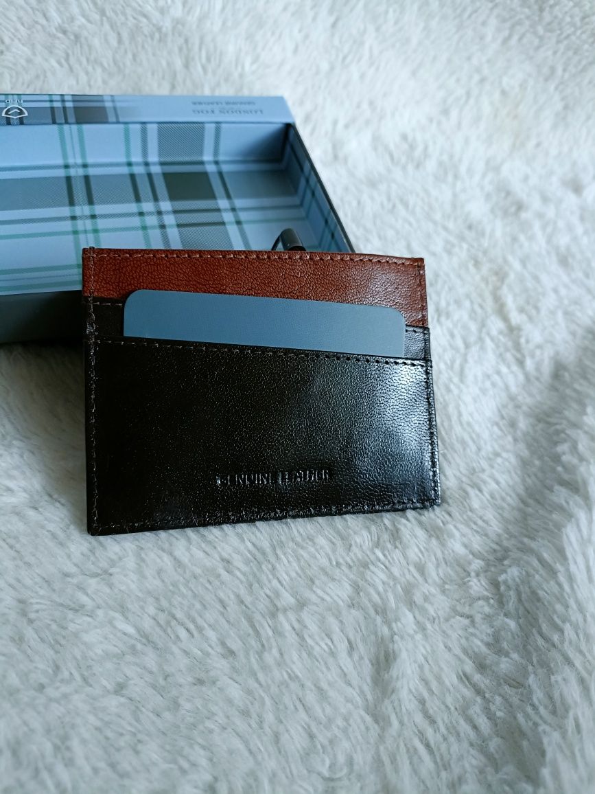 Skórzany portfel pokrowiec na karty