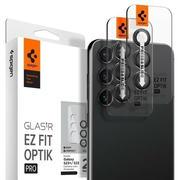 Spigen Optik Pro Camera Sam S23/S23+ 2Szt./2Pcs Czarny/Black Agl05962