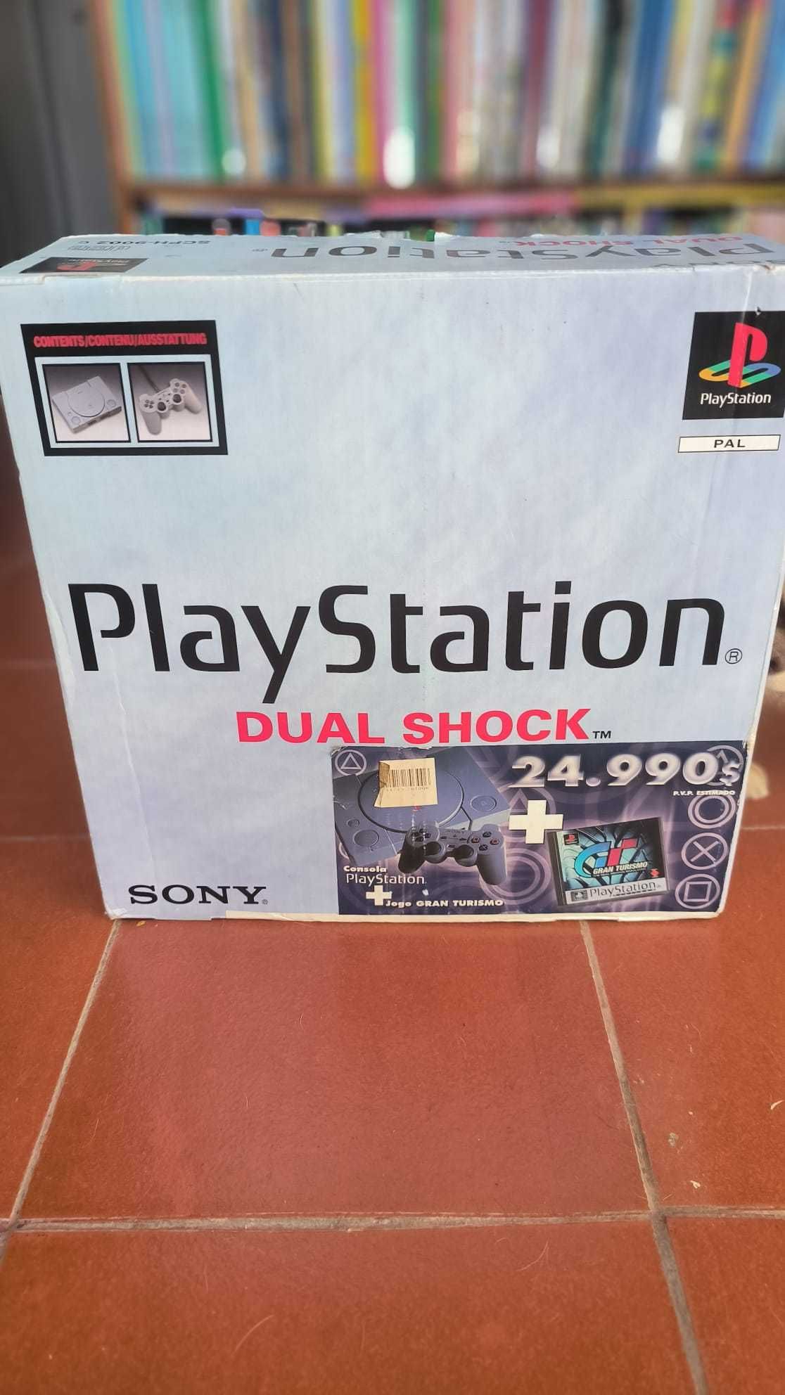 Playstation 1 Dual Shock com jogos