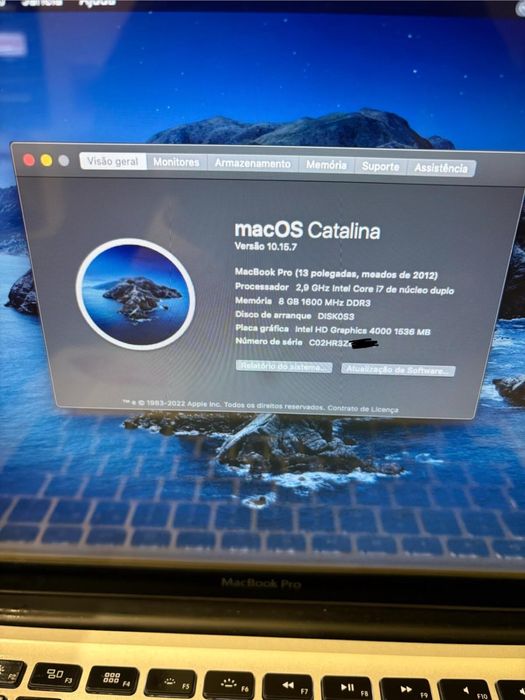 Macbook Pro 2012 i7 2,9 Ghz macOS Catalina