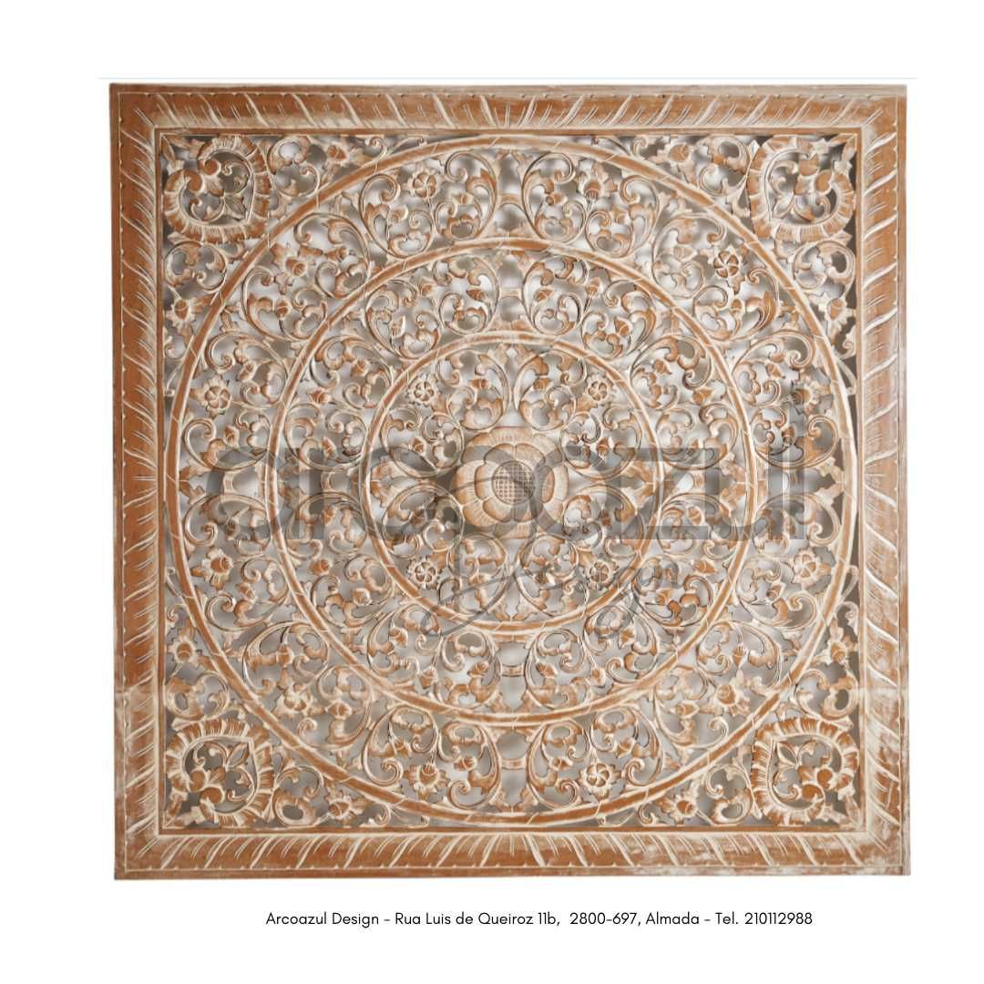 Painel Madeira Mandala Delek - 160x160cm Decape By Arcoazul Design