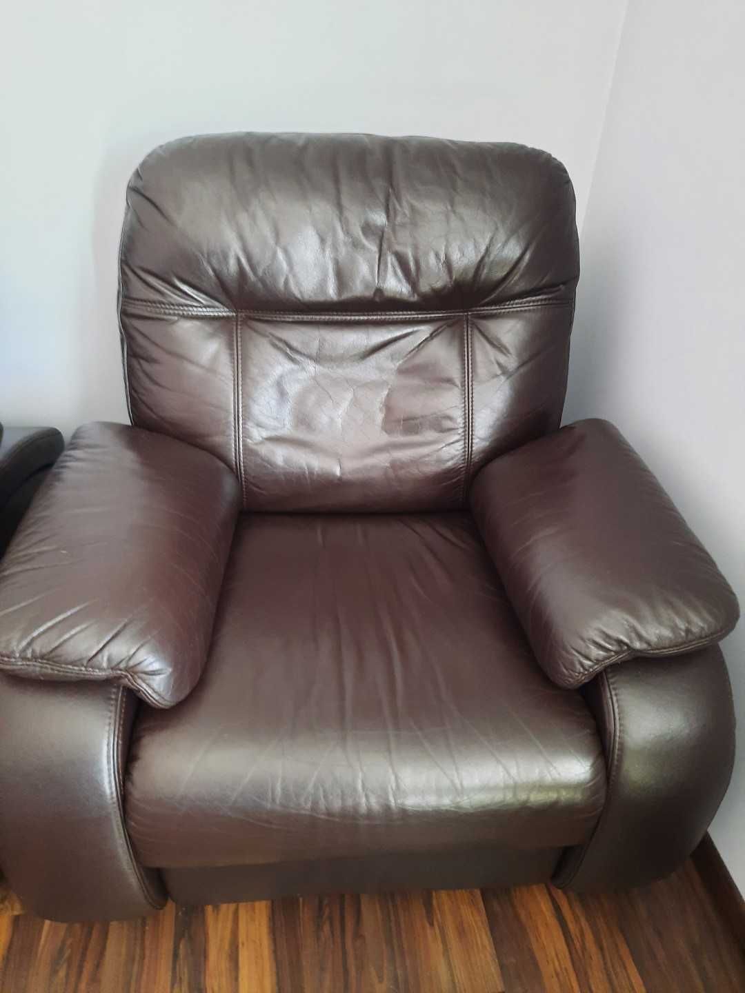 Tapczan Sofa Fotel Skora Zestaw 3+2+1 GALA MEBLE STAN BARDZO DOBRY