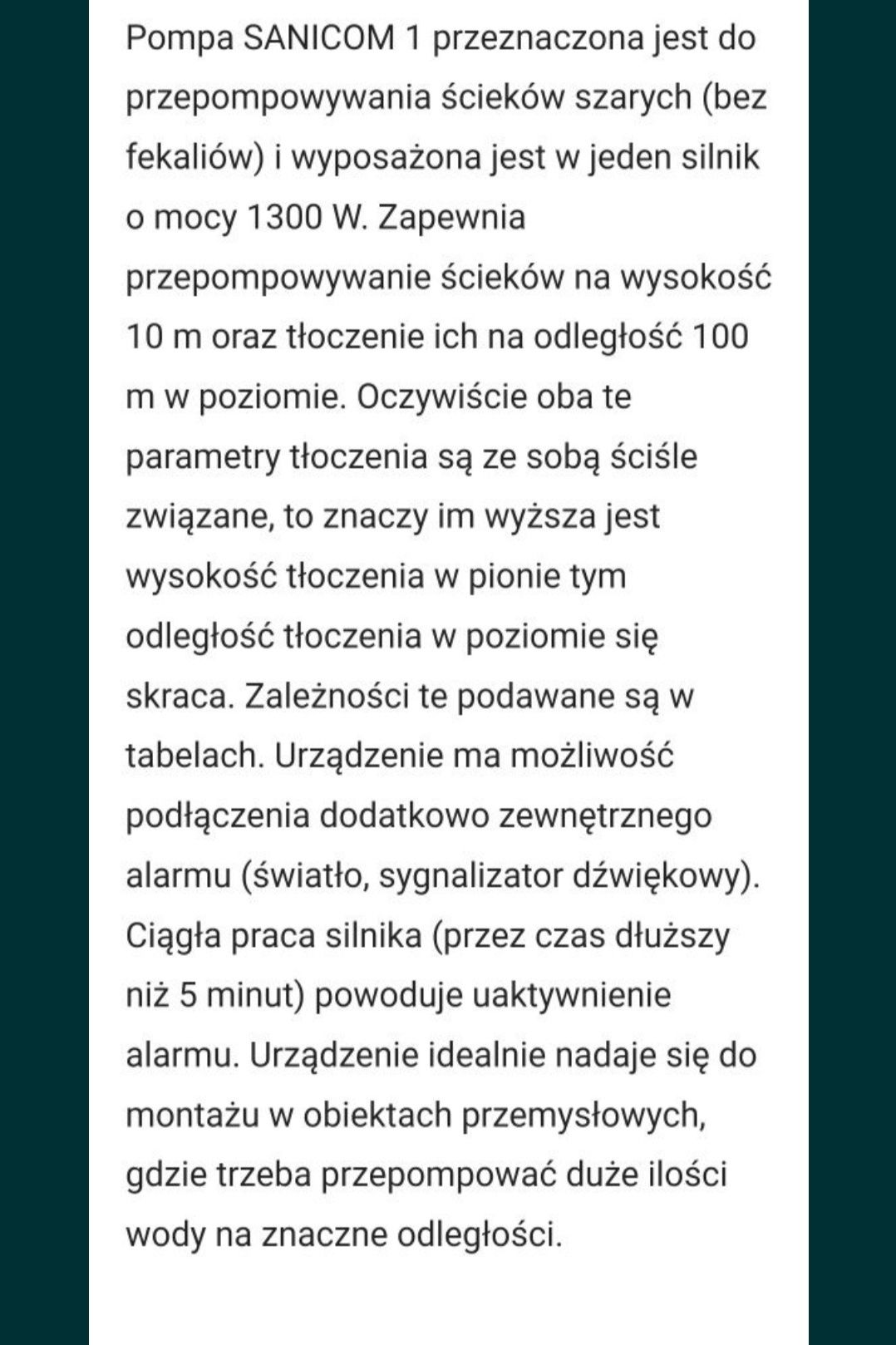 Pompa do szarych ścieków. Samico SFA