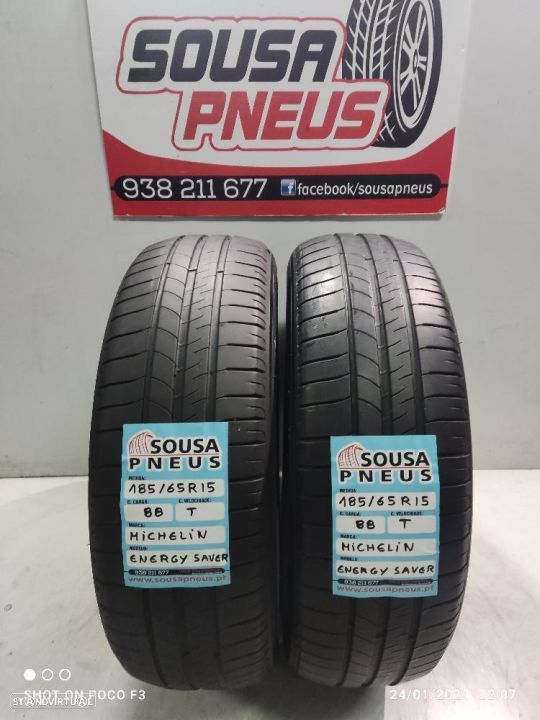 2 pneus semi novos 185-65r15 michelin - oferta dos portes