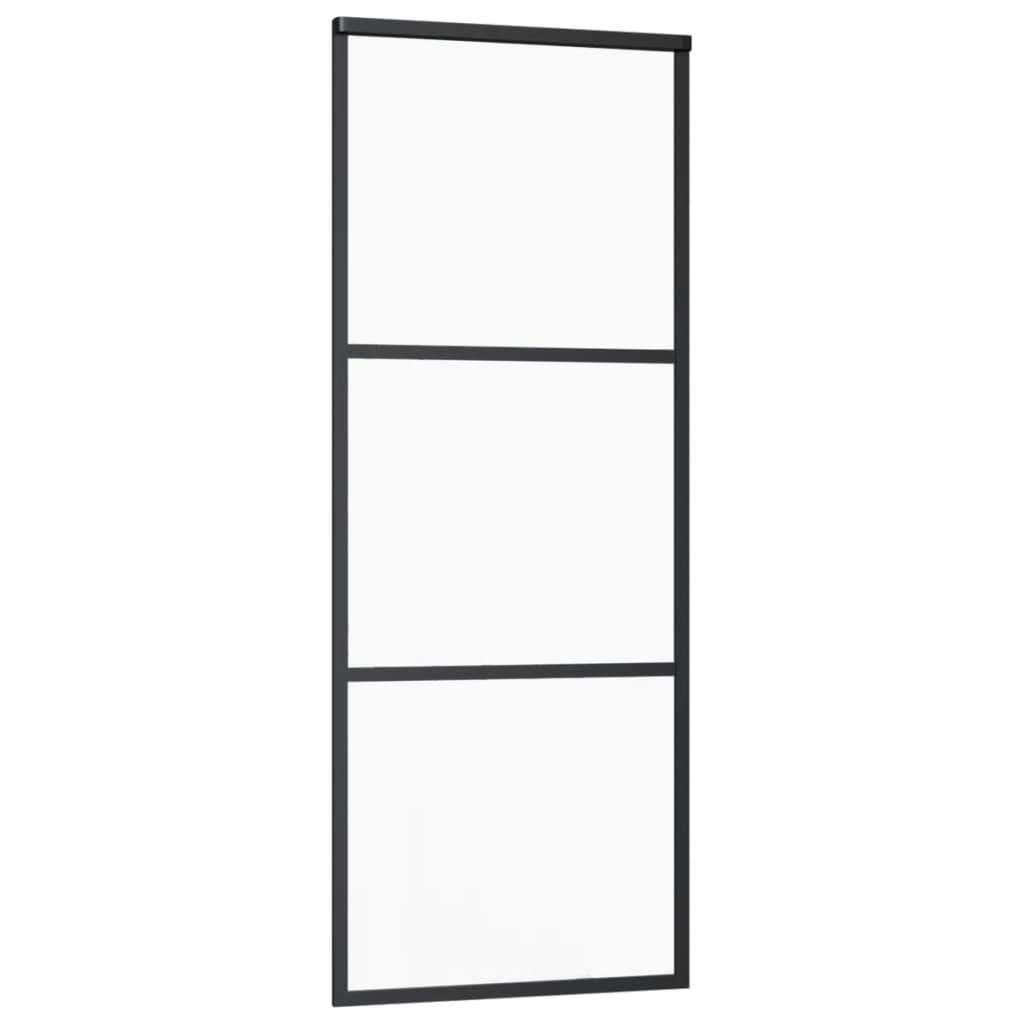 Drzwi przesuwne, szkło ESG i aluminium